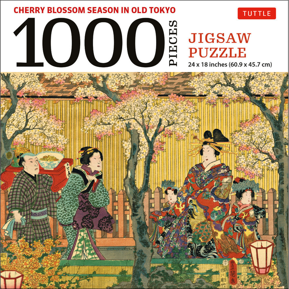 Jigsaw Puzzle with Woodblock Print by Toyohara Chikanobu - Japanese Ladies in Kimono