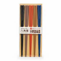 Japanese Octagonal Chopsticks – Bright, 5-Pair Set