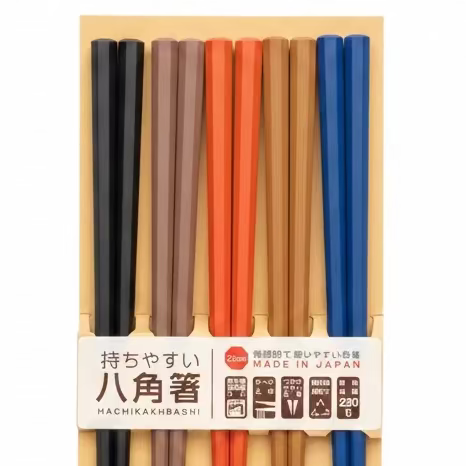 Japanese Octagonal Chopsticks – Bright, 5-Pair Set Main image