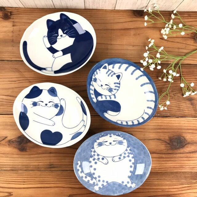 Happy Cat Oval Plates (Will be Released in Cat Lover Show in Aug )