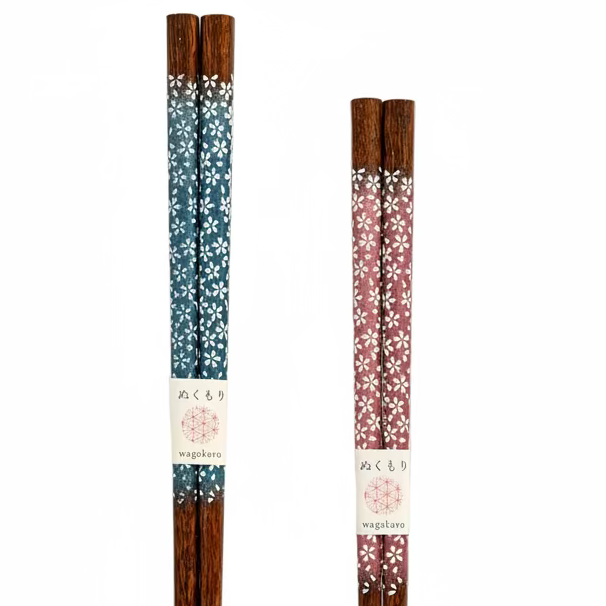 Nukumori Sakura Chopsticks – Blue / Burgundy Main image
