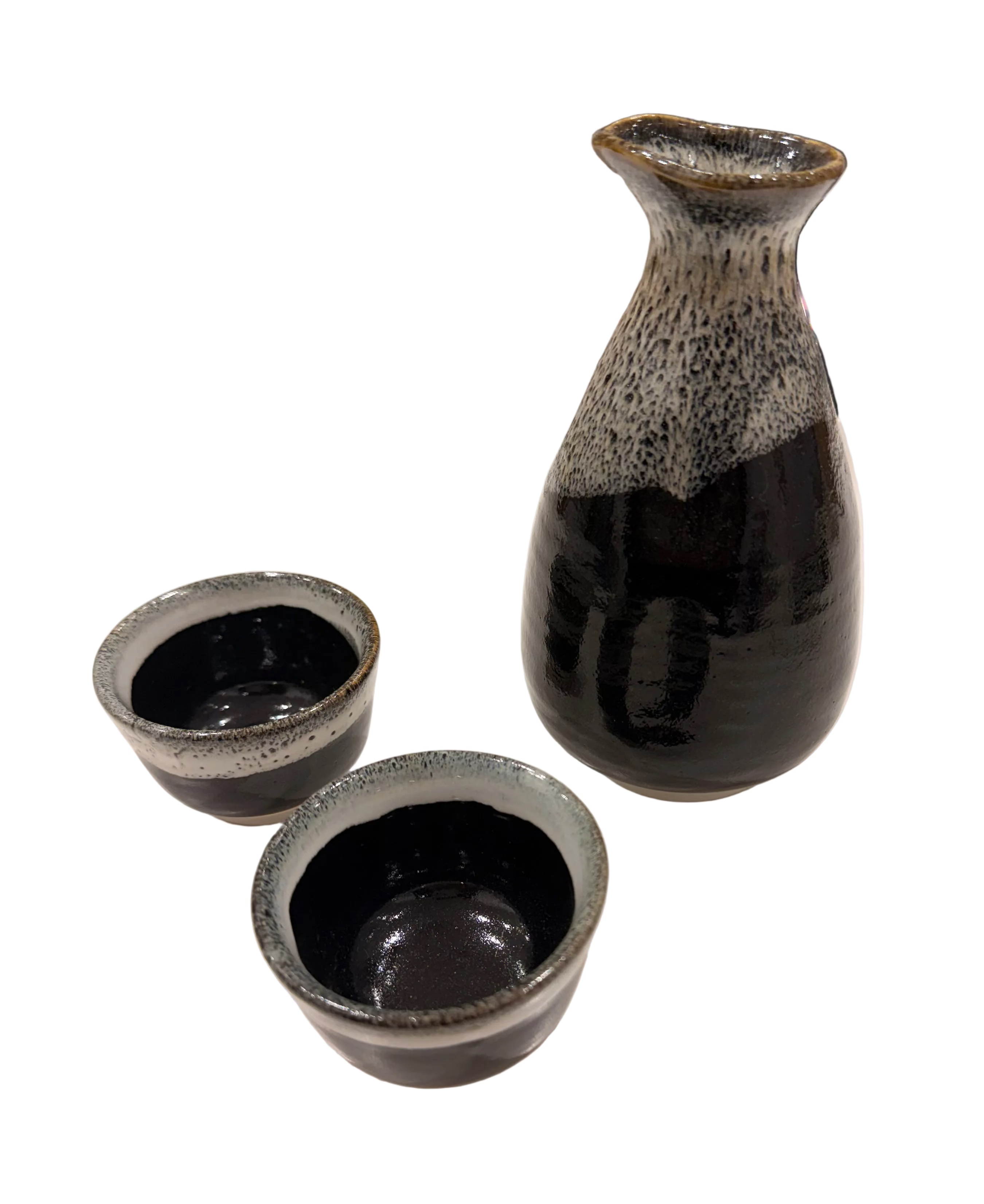 Black Glaze Sake Set (1 bottle + 2 cups) Main image