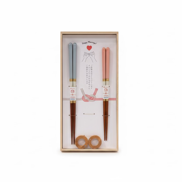 "Best Wishes" Wedding Chopsticks & Rest Gift Set