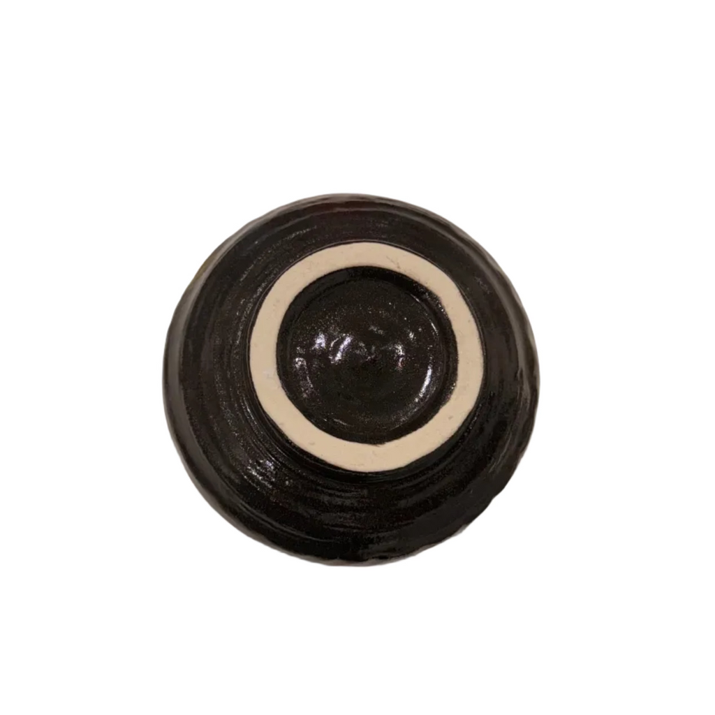 Mino ware Black & Gold Brushstroke Matcha Bowl