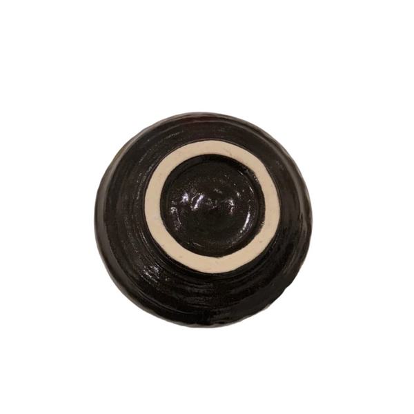 Mino ware Black & Gold Brushstroke Matcha Bowl