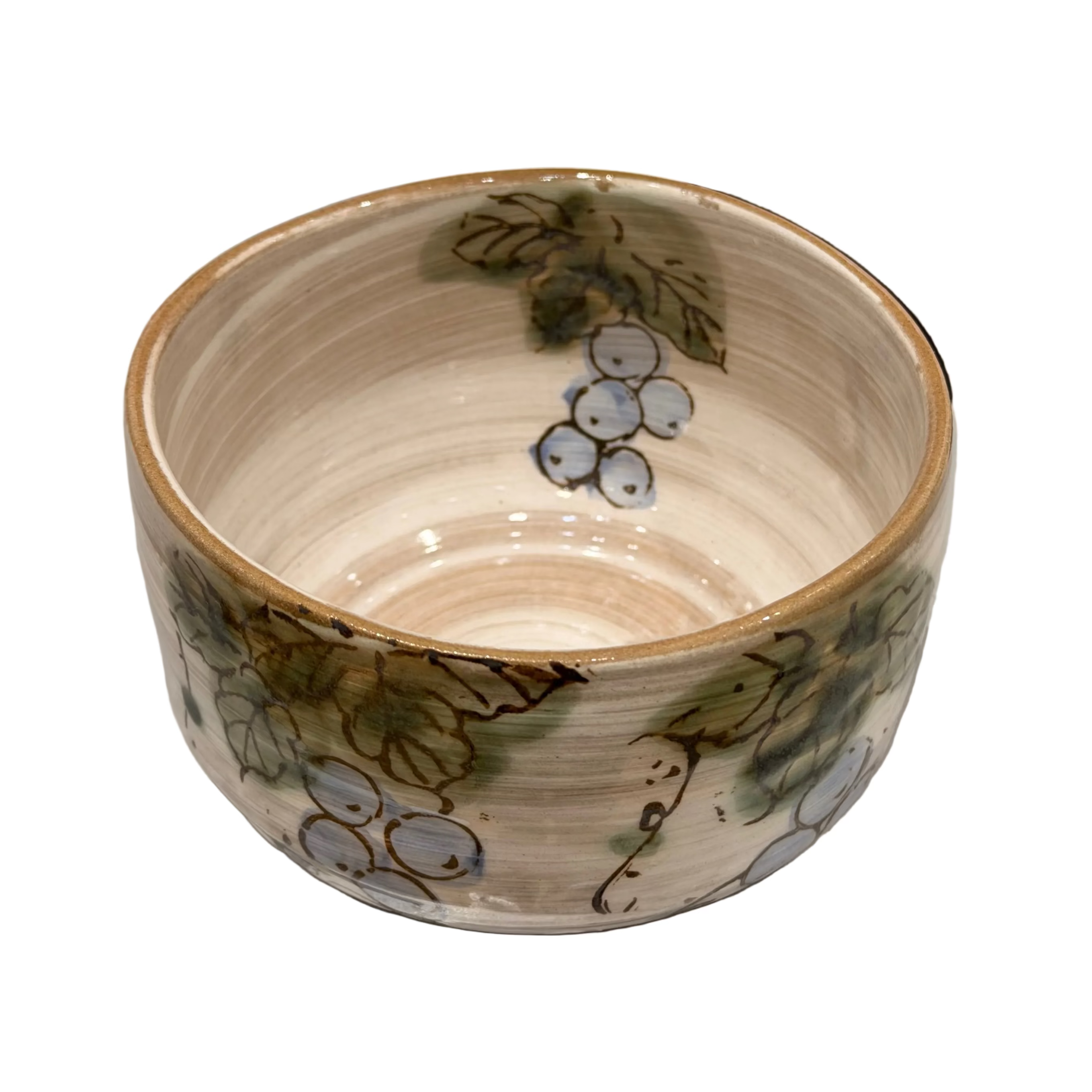 Mino ware matcha bowl with grape design Main image