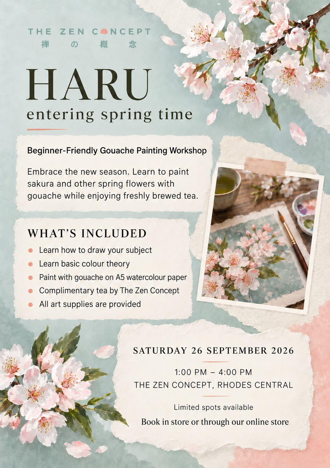Haru – Entering Spring Beginner Friendly Gouache Painting Workshop