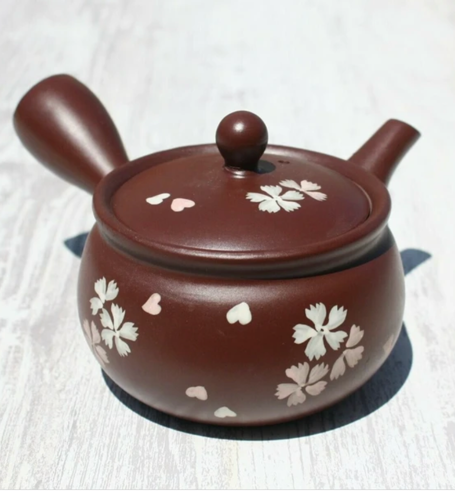 Brown Striped Kyusu Teapot