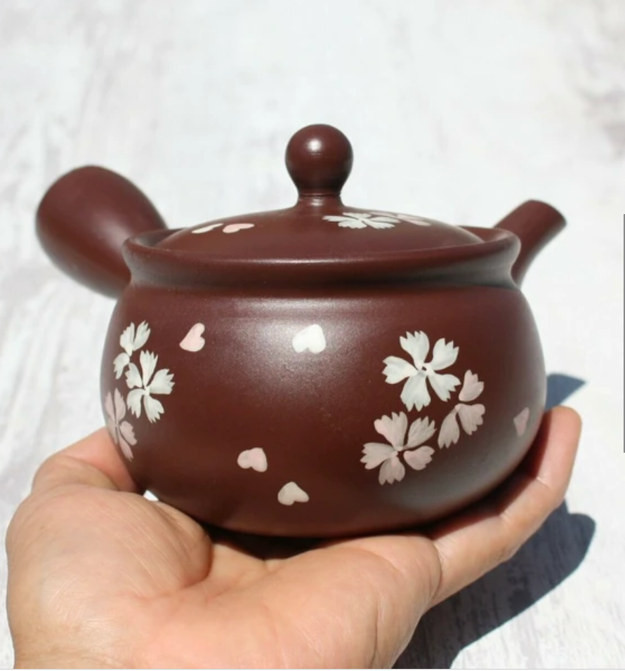 Brown Striped Kyusu Teapot