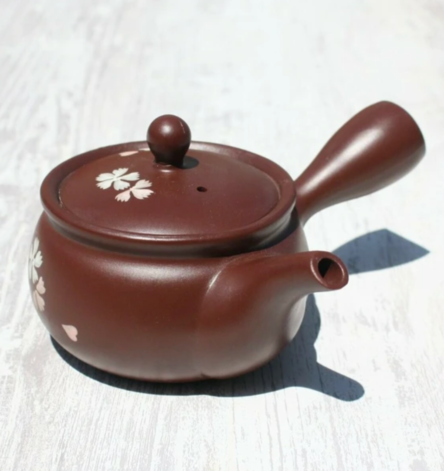 Brown Striped Kyusu Teapot