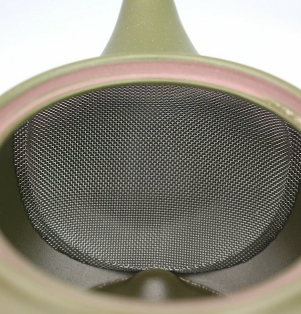 Olive Green Leaf Kyusu Teapot