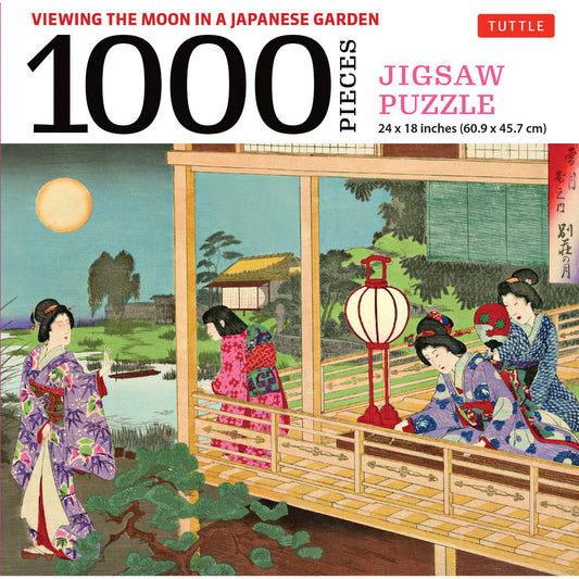 Jigsaw Puzzle with Woodblock Print by Toyohara Chikanobu - Japanese Ladies in Kimono