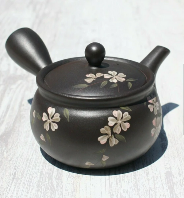 Black Sakura Kyusu Teapot