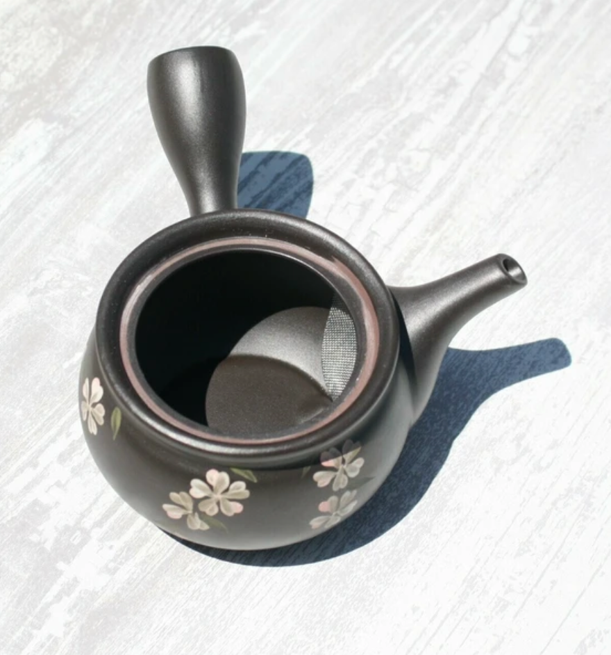 Black Sakura Kyusu Teapot