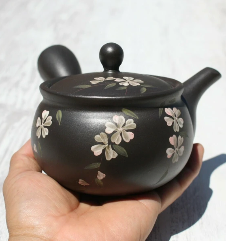 Black Sakura Kyusu Teapot