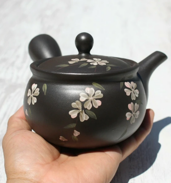 Black Sakura Kyusu Teapot