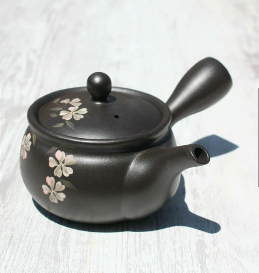 Black Sakura Kyusu Teapot