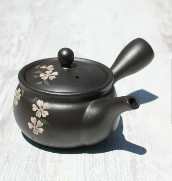Black Sakura Kyusu Teapot