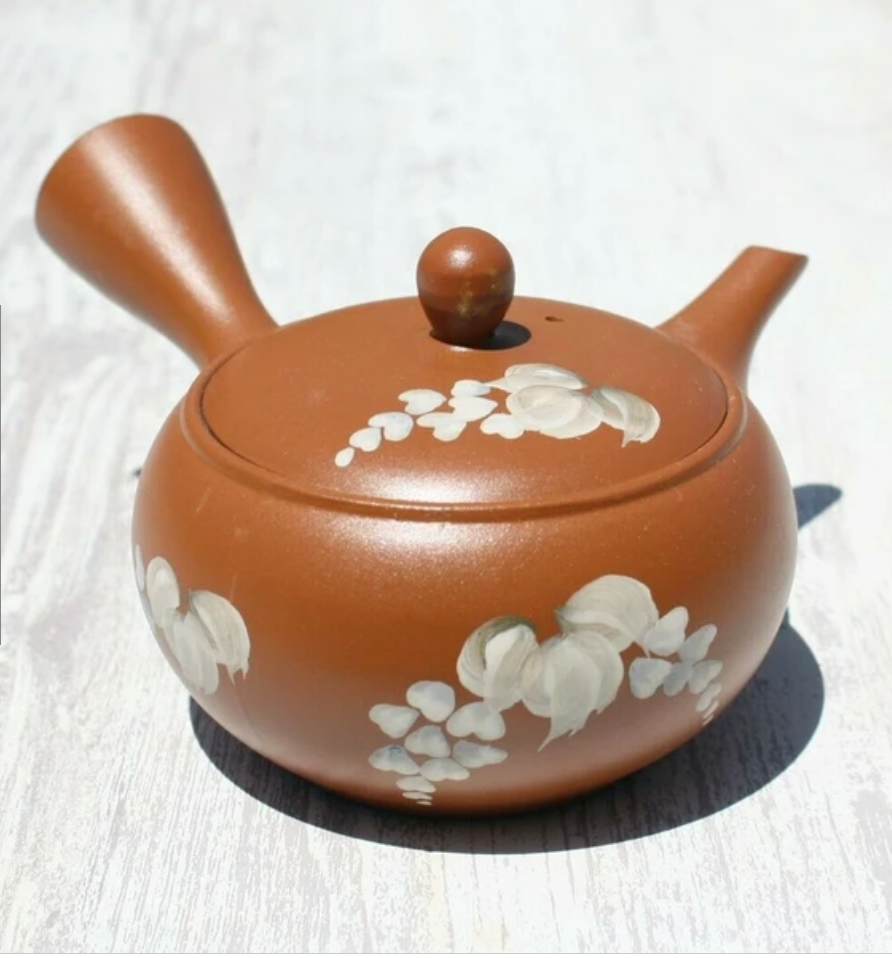 Brown Sakura Kyusu Teapot