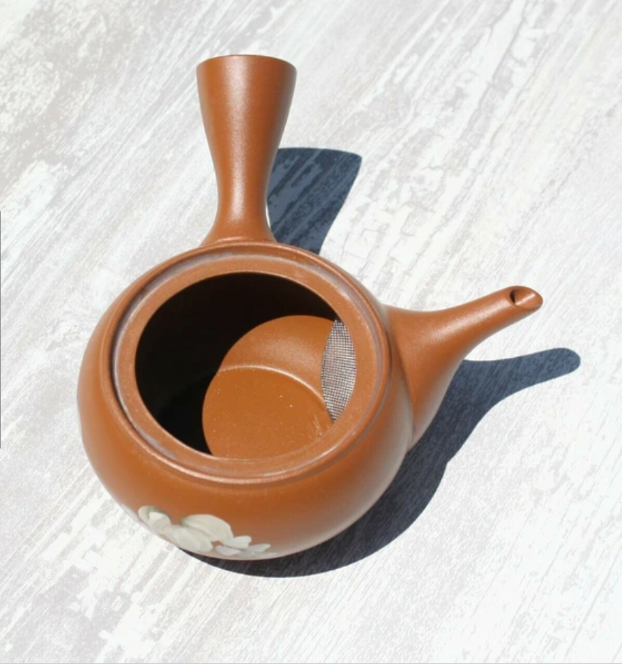 Brown Sakura Kyusu Teapot
