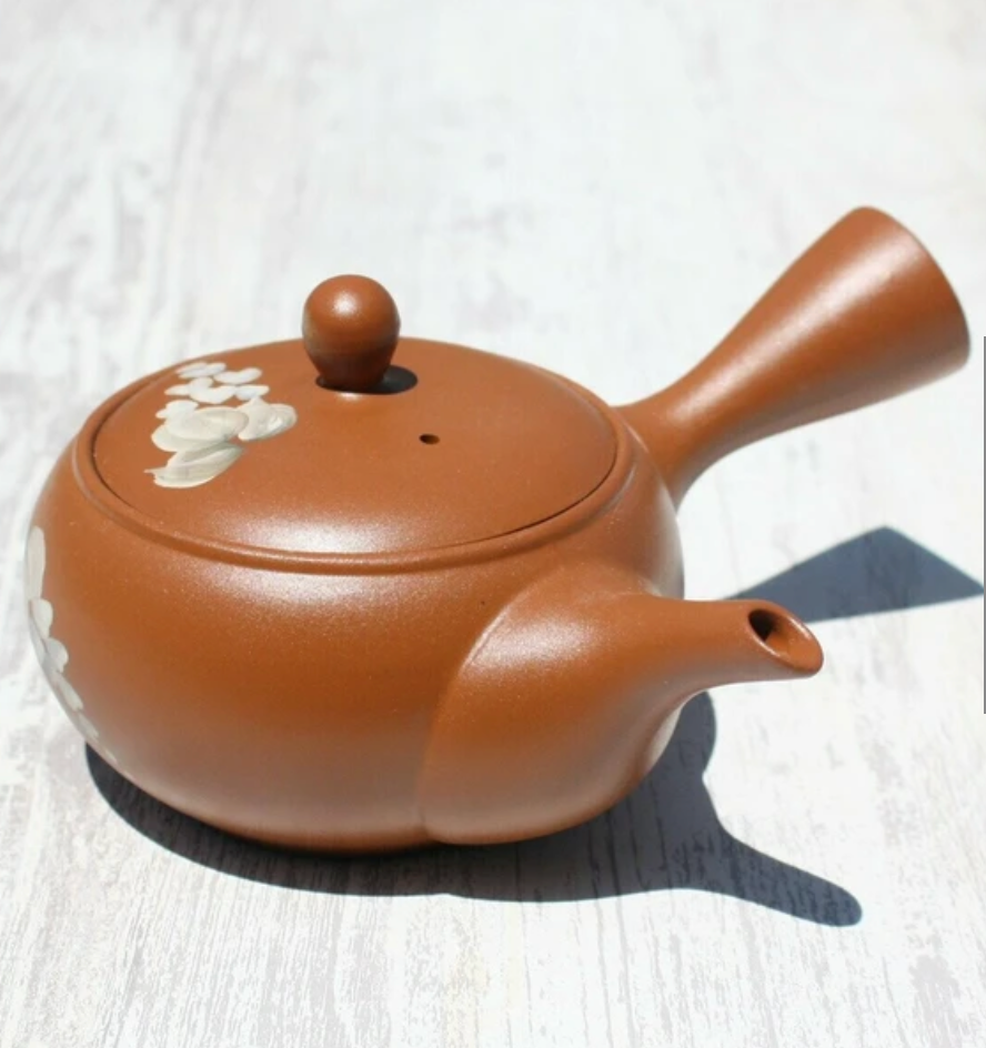 Brown Sakura Kyusu Teapot
