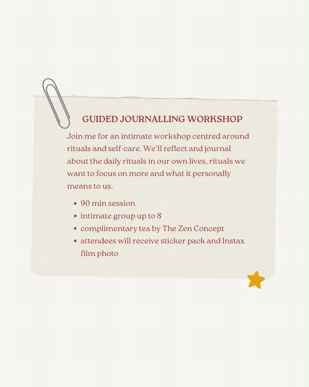 Journal Workshop: Rituals